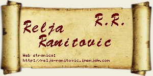 Relja Ranitović vizit kartica